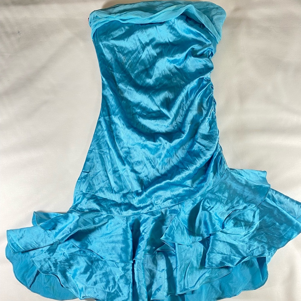 VINTAGE designer Betsey Johnson dress 4 strapless ruffles flowy